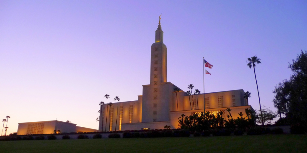 Los Angeles Temple at Sunset