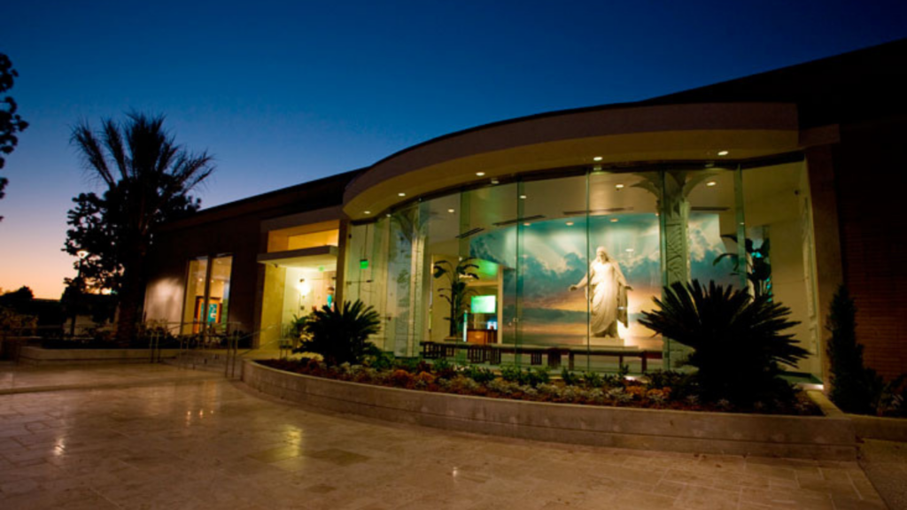 Los Angeles California Temple Visitors' Center at Dusk