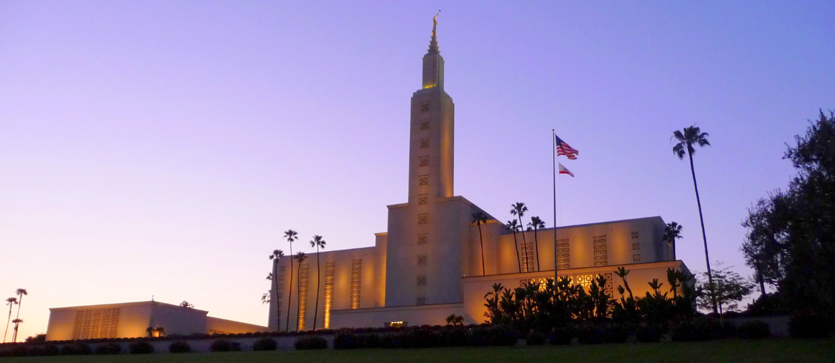 Los Angeles Temple at Sunset